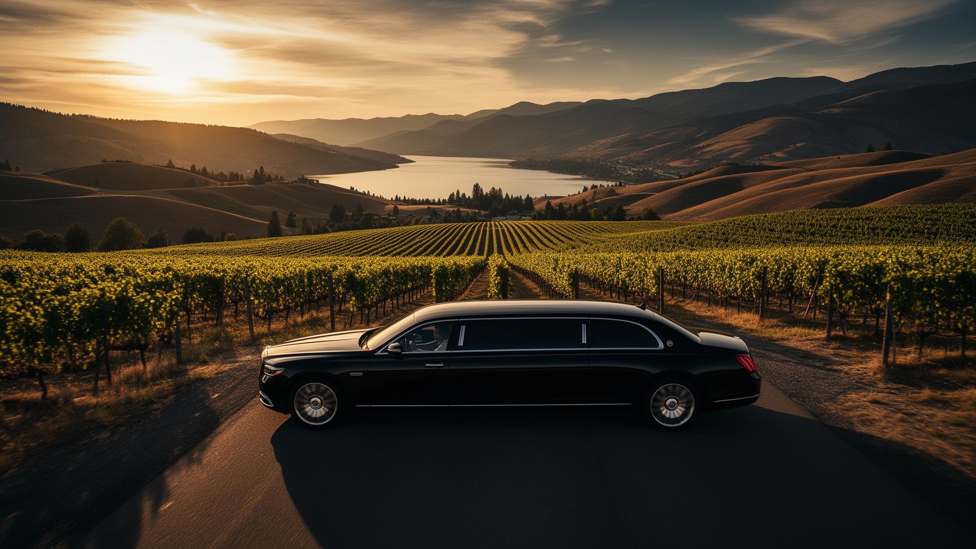 Luxury limousine in the Okanagan Valley